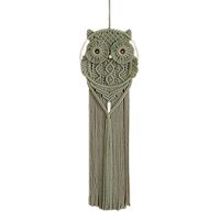 Owl Macrame Wall Hanging, Cotton Hand Woven Boho Wall Decor Tapestry Art Owl Decor for Bedroom Livin