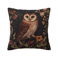 Numaxy William Morris Abstract Vintage Floral Owl Throw Pillow Velvet Pillowcase Home Set Comfortabl
