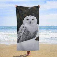 QMNBTES Beach Towels Oversized 63x31.5 Inch Quick Dry Snow Owl Bath Towels Sand Free Pool Towel Supe