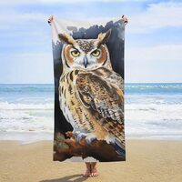 QMNBTES Beach Towels Oversized 63x31.5 Inch Quick Dry Owl Bath Towels Sand Free Pool Towel Super Abs