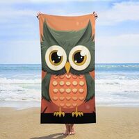 QMNBTES Beach Towels Oversized 63x31.5 Inch Quick Dry Cartoon Owl Bath Towels Sand Free Pool Towel S