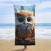 QMNBTES Beach Towels Oversized 63x31.5 Inch Quick Dry Cute Owl Bath Towels Sand Free Pool Towel Supe