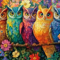 Cute Owl Puzzles for Adults - 1000 Pieces Owl Jigsaw Puzzles, Colorful Paper Puzzle for Family Fun &