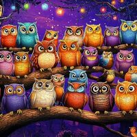 Owl Family Puzzles for Adults - 1000 Pieces Owl Jigsaw Puzzles, Colorful Paper Puzzle for Family Fun