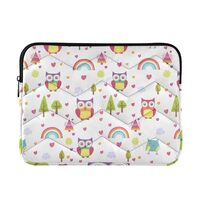 Qilmy Cute Owls Laptop Sleeve Bag with 5-Layer Protection, Shockproof Computer Carrying Case for 13-