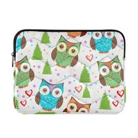 Qilmy Cute Owls Laptop Sleeve Bag with 5-Layer Protection, Shockproof Computer Carrying Case for 13-