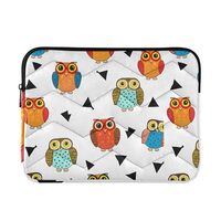 Qilmy Cute Owls Laptop Sleeve Bag with 5-Layer Protection, Shockproof Computer Carrying Case for 13-