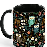 Owl Ceramic Coffee Mug Novelty 11 OZ Mugs with Handle Funny Tea Cup Gifts for Birthday Christmas