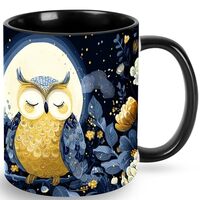 sagacitrix Owl Funny Ceramic Coffee Mug 11 oz Novelty Tea Cup with Handle Gifts for Birthday Christm