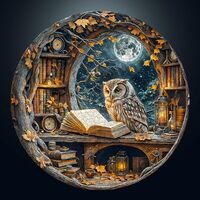 Masseruon 1000 Piece Puzzle for Adults, 26.6 * 26.6in Moonlit Owl Puzzle for Adults, 1000 Pieces Jig