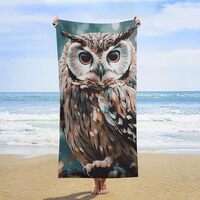 FZMVSQH Animal Cute Owl Beach Towels Oversized 63"X 31.5" Extra Large Microfiber Pool Towe