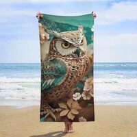 FZMVSQH Owl Beach Towels Oversized 63"X 31.5" Extra Large Microfiber Pool Towel Sand Free 