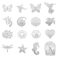 Spritewelry Stainless Steel Charms for Jewelry Making Silver Filigree Butterfly Heart Connector Char