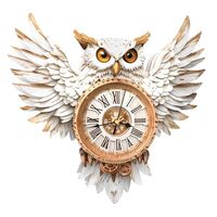 Cutywood 3D Puzzles for Adults Clock-Snowy Owl Design Model Kit-Mechanical DIY Pendulum Clock with R