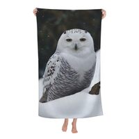 LKVNSWERT Snow Owl Bath Towel Super Soft Absorbent Bathroom Shower Towels Microfiber Beach Towels fo