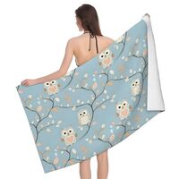 DXITROMI Quick Dry Beach Towel - Cute Owl Heart Print Bath Towels for Bathroom, Microfiber Towels fo