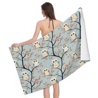 DXITROMI Quick Dry Beach Towel - Cartoon Cute Owl 1 Print Bath Towels for Bathroom, Microfiber Towel