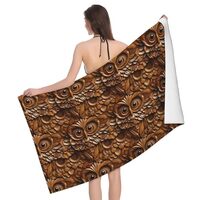 DXITROMI Quick Dry Beach Towel - Wood Grain Owl Print Bath Towels for Bathroom, Microfiber Towels fo