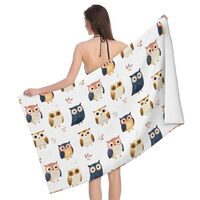 DXITROMI Quick Dry Beach Towel - Cute Owls Print Bath Towels for Bathroom, Microfiber Towels for Bod