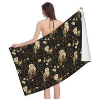 DXITROMI Quick Dry Beach Towel - Moonlight Owl Print Bath Towels for Bathroom, Microfiber Towels for