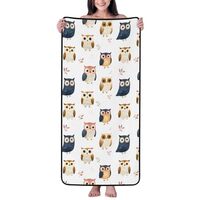 DXITROMI Cotton Bath Towels for Bathroom - Cute Owls Print Microfiber Towels for Body Bath Sheets, Q