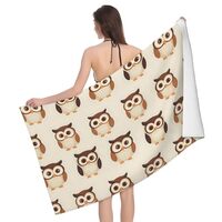 DXITROMI Quick Dry Beach Towel - Cute Owl Print Bath Towels for Bathroom, Microfiber Towels for Body
