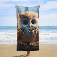 TKJMCSW Beach Towel 63"X31.5" Cute Owl Pool Towels Oversized Quick Dry Microfiber Bath Tow