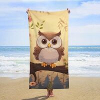 TKJMCSW Beach Towel 63"X31.5" Cute Owl Pool Towels Oversized Quick Dry Microfiber Bath Tow