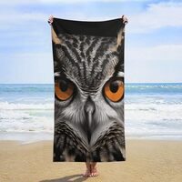 TKJMCSW Beach Towel 63"X31.5" Owl Eyes Pool Towels Oversized Quick Dry Microfiber Bath Tow