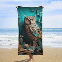 IOLVSHGH Owl Beach Towels Oversized 63"X 31.5" Extra Large Microfiber Pool Towel Sand Free