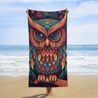IOLVSHGH Color Owl Pattern Beach Towels Oversized 63"X 31.5" Extra Large Microfiber Pool T