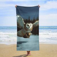 IOLVSHGH Flying Owl Beach Towels Oversized 63"X 31.5" Extra Large Microfiber Pool Towel Sa