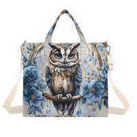 YMXFXP Tote Bag Owl Blue Dreamcatcher for Women - Large Corduroy Handbag for Travel Shopping M