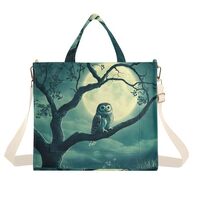 YMXFXP Tote Bag Owl Tree Moon for Women - Large Corduroy Handbag for Travel Shopping M