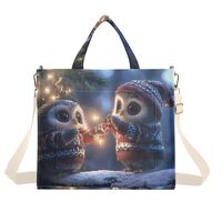 YMXFXP Tote Bag Owls Cute Christmas for Women - Large Corduroy Handbag for Travel Shopping S