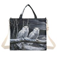YMXFXP Tote Bag Owl River Sky for Women - Large Corduroy Handbag for Travel Shopping S
