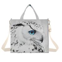 YMXFXP Tote Bag Owl Eye Blue for Women - Large Corduroy Handbag for Travel Shopping S