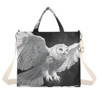 YMXFXP Tote Bag Owl White Black for Women - Large Corduroy Handbag for Travel Shopping M