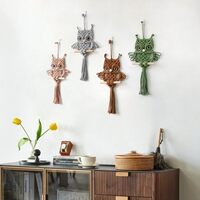 FMIYJUN Tapestry Wall Hanging Creative Owl Bohemian Handmade Cotton Home Decor for Living Room Offic