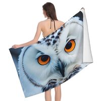 JKXUN Snowy Owl Eyes Towels for Bathroom, Super Soft and Absorbent, Large Bath Towel, 32 x 52 Inches