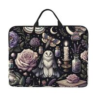 Gothic Moth Owl Book Floral Laptop Handle Bag 13 Inch 14 Inch Computer Protect Case Pouch Soft Carri