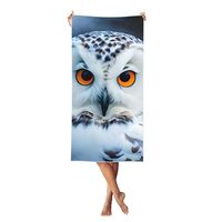 BBEXJIGY Snowy Owl Eyes Print Quick Dry Beach Towel - Microfiber Travel Pool Bath Camping, Soft Abso