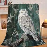 Flintis Cute Owl Blanket Forest Owl Decor Animal Throw Blanket Gifts for Girls Boys Super Warm Soft 