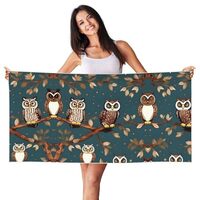 DRTGEDS Owls On Tree Branches Printing 1 Pcs Peach Skin Velvet Quick Dry Lightweight Print Beach Tow