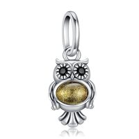 BOIGEGU 925 Silver Charms for Pandora Bracelets Owl Necklace Pedent Owl Bead Jewellery Gifts for Wom