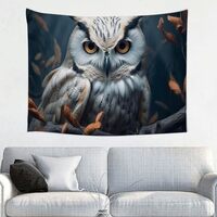 GLIDAX Owl Branch Eyes Tapestry Wall Hanging, Versatile Decorative Blanket for Living Room, Bedroom,