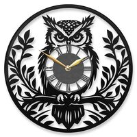 Owl Wall Clock - Forest Animal Decor - Color Changing Gift for Owl Lovers - Wisdom Themed Nighttime 