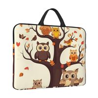 Laptop Sleeve 14 inch Shockproof Laptop Bag Cartoon Family Owls On The Brown Tree Computer Bag Water