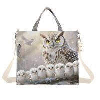 YMXFXP Owls Branch Winter Tote Bag for Women - Large Corduroy Handbag for Travel Shopping M