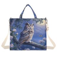 YMXFXP Owl Branch Butterfly Tote Bag for Women - Large Corduroy Handbag for Travel Shopping S